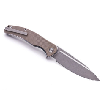 Miguron Velona Folding Knife Tan G10 Handle 14C28N Drop Point Plain Edge MGR-8003TN