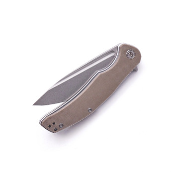 Miguron Velona Folding Knife Tan G10 Handle 14C28N Drop Point Plain Edge MGR-8003TN