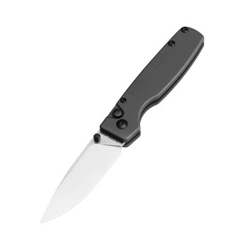 Kizer Original XL Button Lock Folding Knife Gunmetal Aluminum Handle 154CM Drop Point Plain Edge V4605C2