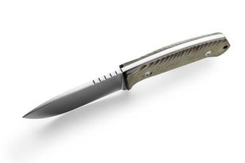 Lionsteel M3 Fixed Blade Knife Green Canvas Micarta Handle Niolox Plain Edge Satin Finish M3 CVG