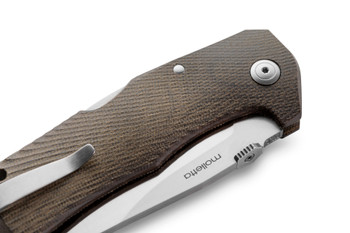 Lionsteel Folding Knife Green Canvas Handle Sleipner Steel Plain Edge Satin Finish TM1 CVG