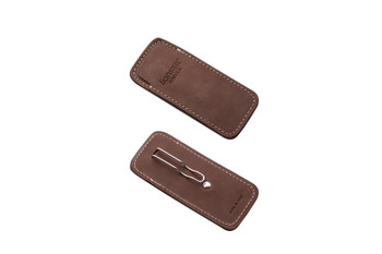 Lionsteel Vertical Leather Sheath With Clip Brown 900FDV3 BR