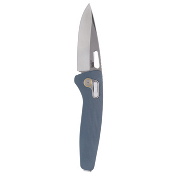 SOG One-Zero XR Folding Knife Smoke Gray Aluminum Handle S35VN Clip Point Plain Edge Polished Finish 12730457