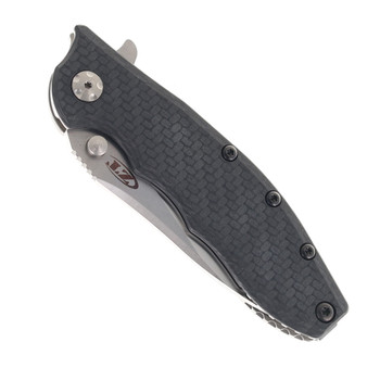 Zero Tolerance Slicer Folding Knife Black Carbon Fiber Handle CPM 20CV Plain Edge Stonewash Finish 0562CF