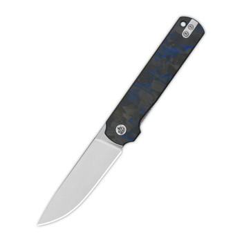 QSP Lark Folding Knife Blue Shredded CF/Overlay G10 Handle 14C28N