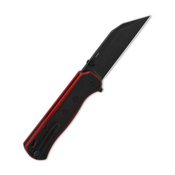 QSP Swordfish Folding Knife Black/Red G10 Handle 14C28N Plain Edge Black Stonewash Finish QS149-A2
