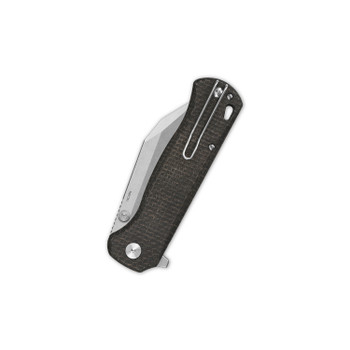 QSP Swordfish Folding Knife Dark Brown Micarta Handle 14C28N Plain Edge Stonewash Finish QS149-C1