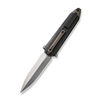 WE Diatomic Folding Knife Black Titanium Handle 20CV Dagger Plain Edge Bead Blast Finish WE22032-3 WE Diatomic Folding Knife Black Titanium Handle 20CV Dagger Plain Edge Bead Blast Finish WE22032-3