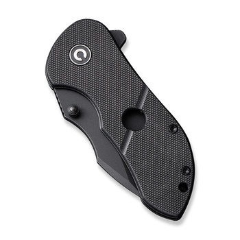 Civivi Gordo Folding Knife Black G10 Handle D2 Drop Point Plain Black Blade Blade C22018C-1