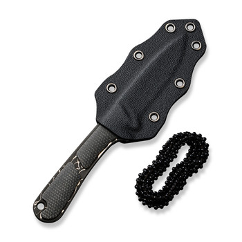 Civivi Mini Elementum Fixed Blade Knife Dark Green Canvas Micarta Handle Damascus Drop Point Plain Edge C23010-DS1