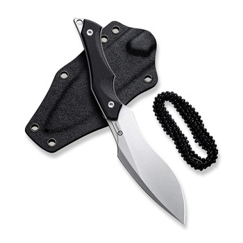 Civivi Vaquita II Fixed Blade Knife Black G10 Handle Nitro-V Kukri Plain Edge Satin Finish C047C-1