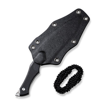 Civivi Vaquita II Fixed Blade Knife Black G10 Handle Nitro-V Kukri Plain Edge Satin Finish C047C-1