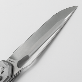 WMK Exclusive Vosteed Thunderbird Button Lock Flipper Pocket Knife Sculpted Gray Aluminum Handle Satin 154CM TB34VTA2H WMK Exclusive Vosteed Thunderbird Button Lock Flipper Pocket Knife Sculpted Gray Aluminum Handle Satin 154CM TB34VTA2H