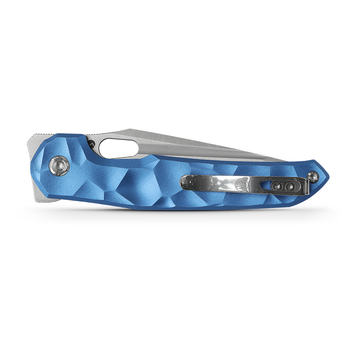 WMK Exclusive Vosteed Thunderbird Button Lock Flipper Pocket Knife Sculpted Blue Aluminum Handle Satin 154CM TB34VTA2L WMK Exclusive Vosteed Thunderbird Button Lock Flipper Pocket Knife Sculpted Blue Aluminum Handle Satin 154CM TB34VTA2L