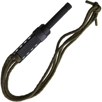 Panacea X Firefly Fixed Blade Neck Knife Fowler Grind Black Handle Plain Edge Black Blade