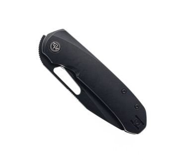 Divo Buzz Blacked Out Folding Knife Blackwash Titanium Handle 20CV Plain Blackwash Finish