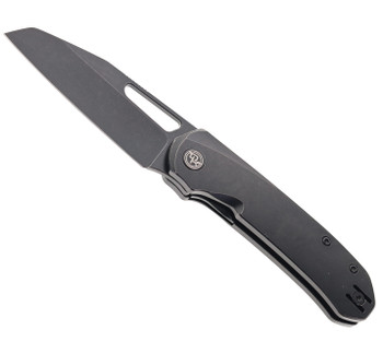 Divo Buzz Blacked Out Folding Knife Blackwash Titanium Handle 20CV Plain Blackwash Finish