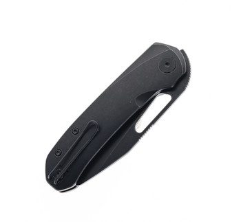 Divo Buzz Blacked Out Folding Knife Blackwash Titanium Handle 20CV Plain Blackwash Finish