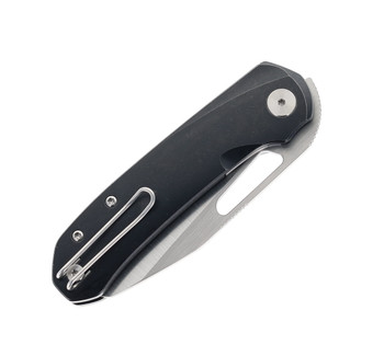 Divo Buzz Tux Folding Knife Blackwash Titanium Handle 20CV Plain Edge Satin Finish