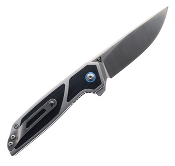 Begg Diamici Folding Knife Black Stainless Steel Handle D2 Plain Edge Satin Finish BG013