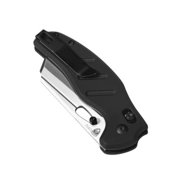 Kizer C01C Clutch Lock Folding Knife Black Aluminum Handle 154CM Plain Edge V4488AC2