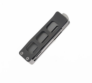 Petrified Fish Cash Front Flipper Money Clip Pocket Knife Gray Titanium Handle 14C28N Plain Edge Satin Finish E09-GAS