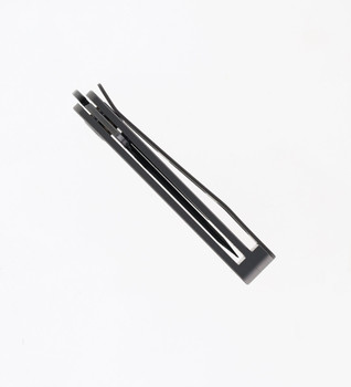 Petrified Fish Cash Front Flipper Money Clip Pocket Knife Gray Titanium Handle 14C28N Plain Edge Satin Finish E09-GAS