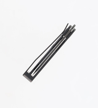 Petrified Fish Cash Front Flipper Money Clip Pocket Knife Gray Titanium Handle 14C28N Plain Edge Satin Finish E09-GAS