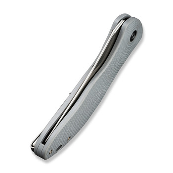 Discontinued Civivi Synergy4 Folding Knife Gray G10 Handle Nitro-V Trailing Point Plain Edge Satin Finish C21018A-2