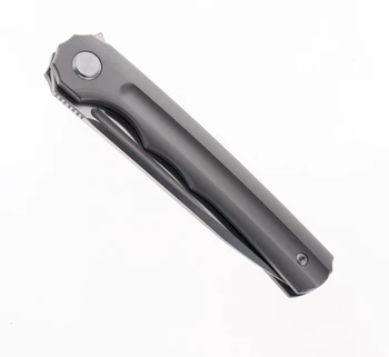 TwoSun TS89-M390 Frame Lock Flipper Folding Knife Titanium Handle Plain M390 Blade