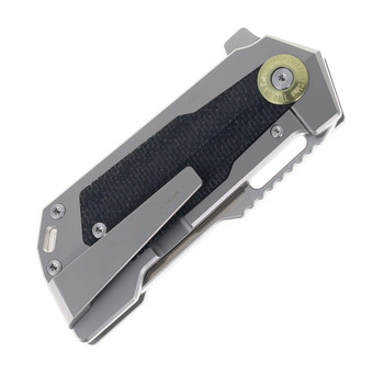 TwoSun David Chen TS500-Sand Flipper Tanto Folding Knife Micarta & Titanium Handle