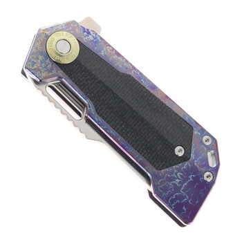 TwoSun David Chen TS500-COLOR Flipper Tanto Pocket Knife Micarta & Colored Titanium Handle