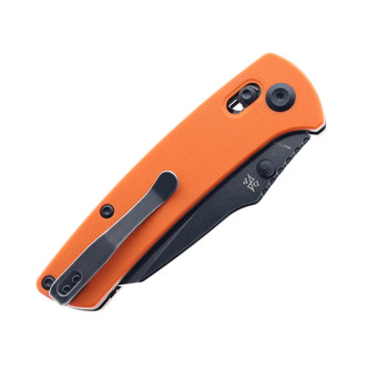 Kansept Main Street Crossbar Lock Pocket Knife Orange G10 Handle Black Stonewashed Blade 154CM T1015V2