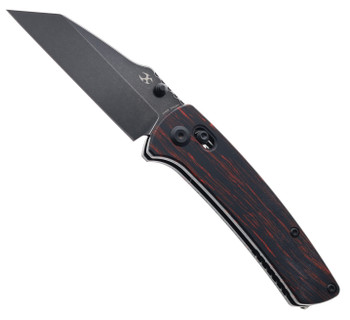 Kansept Main Street Crossbar Lock Pocket Knife Black & Red Gmascus G10 Handle Black Stonewashed Blade 154CM T1015V5