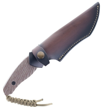 Bastard Knives Reaper Semi Custom Fixed Blade knife Textured Brown Micarta Handle Sliepner Steel w/ Leather Sheath Bastard Knives Reaper Semi Custom Fixed Blade knife Textured Brown Micarta Handle Sliepner Steel w/ Leather Sheath