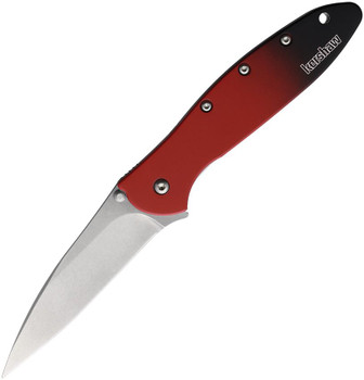 Kershaw Leek Linerlock Folding Knife Red/Black Gradient Aluminum