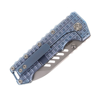 PMP Knives Kodiak Beast Pocket Knife Frag Blue Titanium Handle M390 Steel Blade