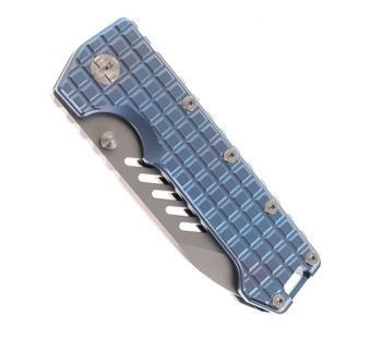 PMP Knives Kodiak Beast Pocket Knife Frag Blue Titanium Handle M390 Steel Blade