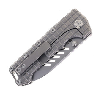 PMP Knives Kodiak Beast Pocket Knife Frag Gray Titanium Handle M390 Steel Blade
