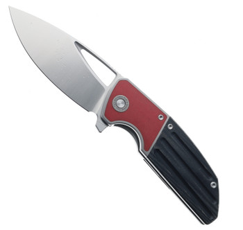 Two Sun Folding Knife Gray Titanium/Red Micarta Handle D2 Clip