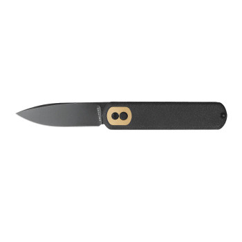 Vosteed Corgi Flipper Button Lock Pocket Knife Black Micarta Handle Black Stonewashed 14C28N CG29VPMK Vosteed Corgi Flipper Button Lock Pocket Knife Black Micarta Handle Black Stonewashed 14C28N CG29VPMK