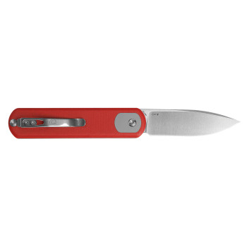 Vosteed Corgi Flipper Button Lock Pocket Knife Red G10 Handle 14C28N Satin CG29VTGR Vosteed Corgi Flipper Button Lock Pocket Knife Red G10 Handle 14C28N Satin CG29VTGR