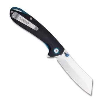 RoseCraft Ogee Folding Knife Black G10 Handle D2 Cleaver Plain Edge Stonewash Finish RCM007 RoseCraft Ogee Folding Knife Black G10 Handle D2 Cleaver Plain Edge Stonewash Finish RCM007