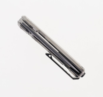 Lion Steel Nano Flipper Pocket Knife Magnacut Steel Gray Titanium Handle NA01-GY