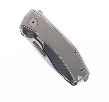 Lion Steel Nano Flipper Pocket Knife Magnacut Steel Gray Titanium Handle NA01-GY