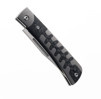 TwoSun TS123-M390-CF Slip Joint Knife Titanium + Carbon Fiber Inlay Handle Plain M390 Blade