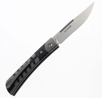 TwoSun TS123-M390-CF Slip Joint Knife Titanium + Carbon Fiber Inlay Handle Plain M390 Blade