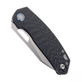 Divo Knives Growler V2 Pocket Knife Carbon Fiber Handle Satin 154CM Plain Edge Divo Knives Growler V2 Pocket Knife Carbon Fiber Handle Satin 154CM Plain Edge