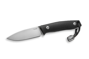 Lion Steel M1 Fixed Blade Knife Black G10 Handle M390 Plain Edge Satin Finish M1-GBK