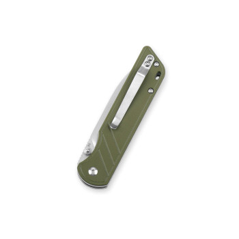 QSP Outdoor Parrot V2 Knife Green G10 Handle  D2 Plain Satin Ball Bearings QS102-B